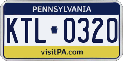 PA license plate KTL0320