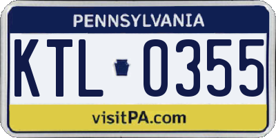 PA license plate KTL0355