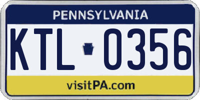 PA license plate KTL0356