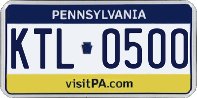 PA license plate KTL0500
