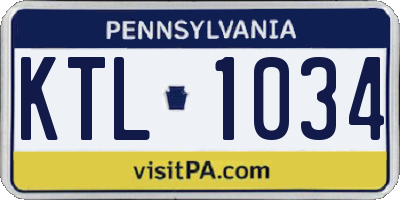PA license plate KTL1034