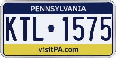 PA license plate KTL1575