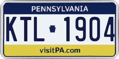 PA license plate KTL1904
