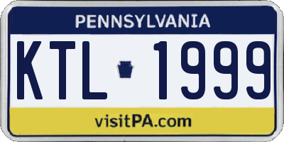 PA license plate KTL1999