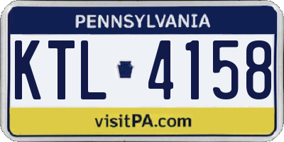PA license plate KTL4158