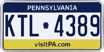 PA license plate KTL4389