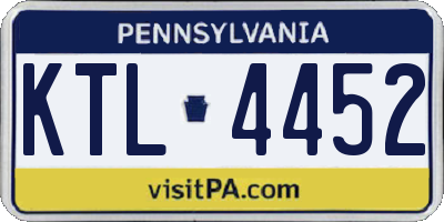 PA license plate KTL4452