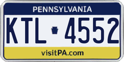 PA license plate KTL4552