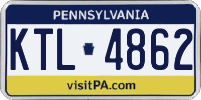 PA license plate KTL4862