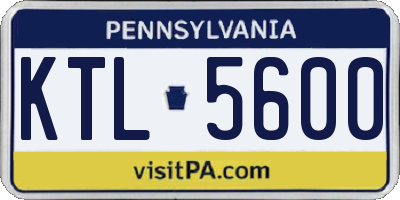 PA license plate KTL5600