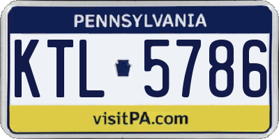 PA license plate KTL5786