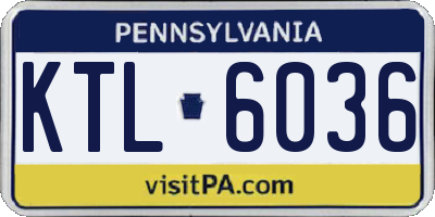 PA license plate KTL6036