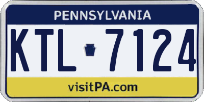 PA license plate KTL7124