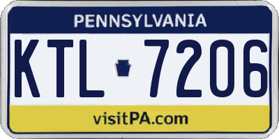 PA license plate KTL7206