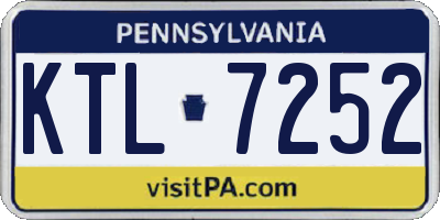 PA license plate KTL7252