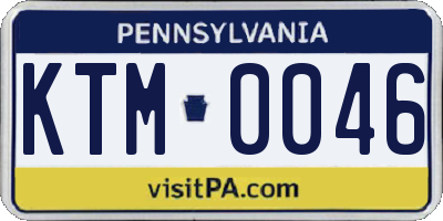 PA license plate KTM0046