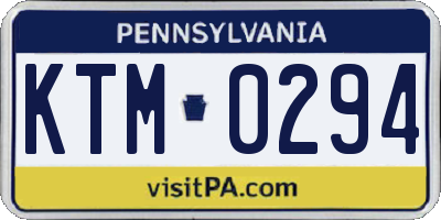 PA license plate KTM0294