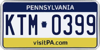 PA license plate KTM0399