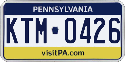 PA license plate KTM0426