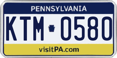 PA license plate KTM0580