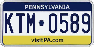 PA license plate KTM0589