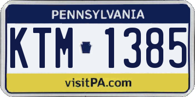 PA license plate KTM1385