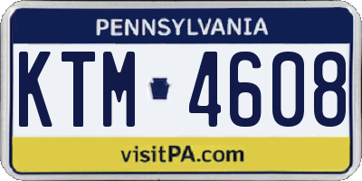 PA license plate KTM4608