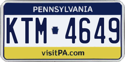 PA license plate KTM4649