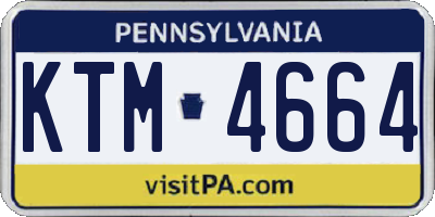 PA license plate KTM4664