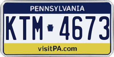 PA license plate KTM4673