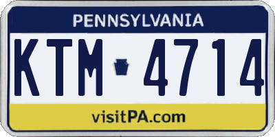 PA license plate KTM4714