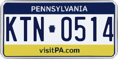 PA license plate KTN0514
