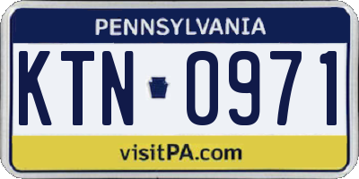 PA license plate KTN0971