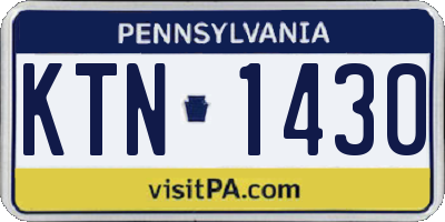 PA license plate KTN1430