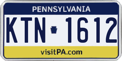 PA license plate KTN1612