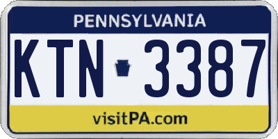 PA license plate KTN3387
