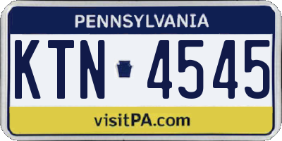 PA license plate KTN4545