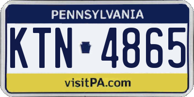 PA license plate KTN4865