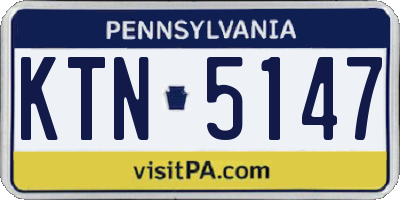 PA license plate KTN5147