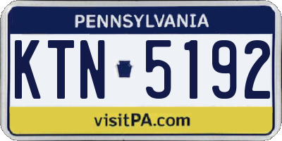 PA license plate KTN5192