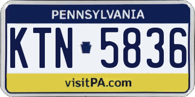 PA license plate KTN5836