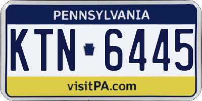 PA license plate KTN6445
