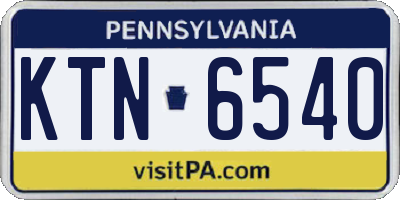 PA license plate KTN6540