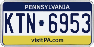 PA license plate KTN6953