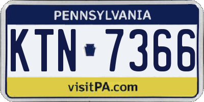 PA license plate KTN7366