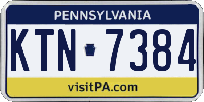 PA license plate KTN7384