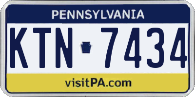 PA license plate KTN7434