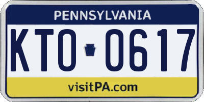 PA license plate KTO0617