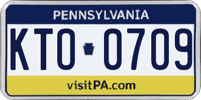 PA license plate KTO0709