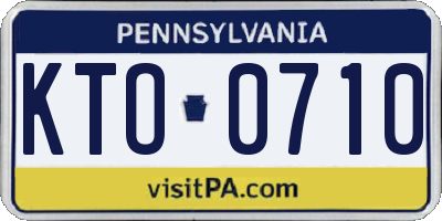 PA license plate KTO0710